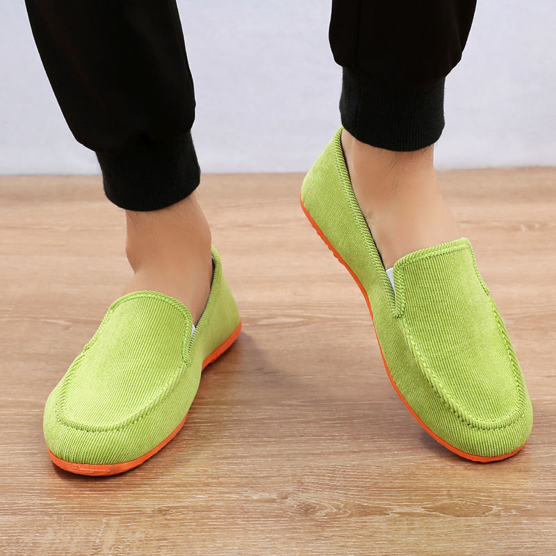 Brand Dad Canvas Green Loafer  - Men'S Shoes Green And White 评论和价格