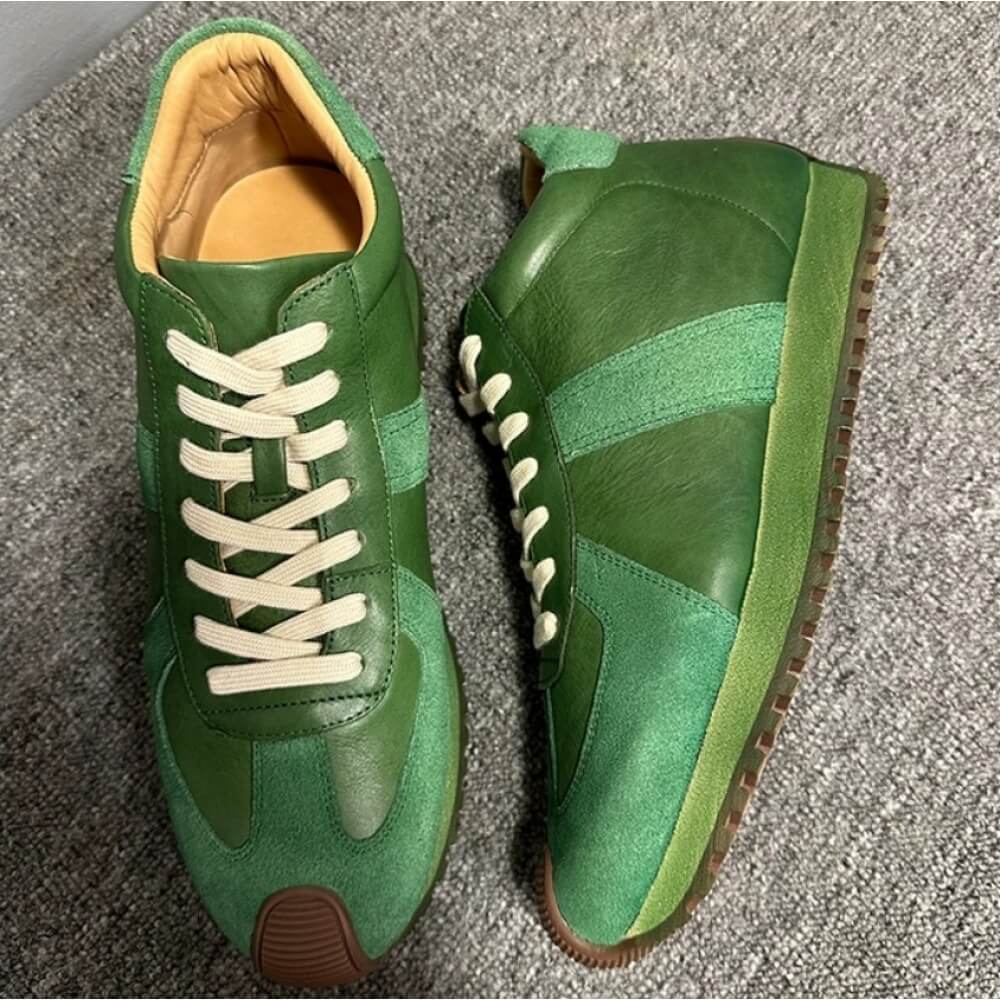 Retro Green Leather & Suede Hi - Men'S Shoes Green And White 评论和价格