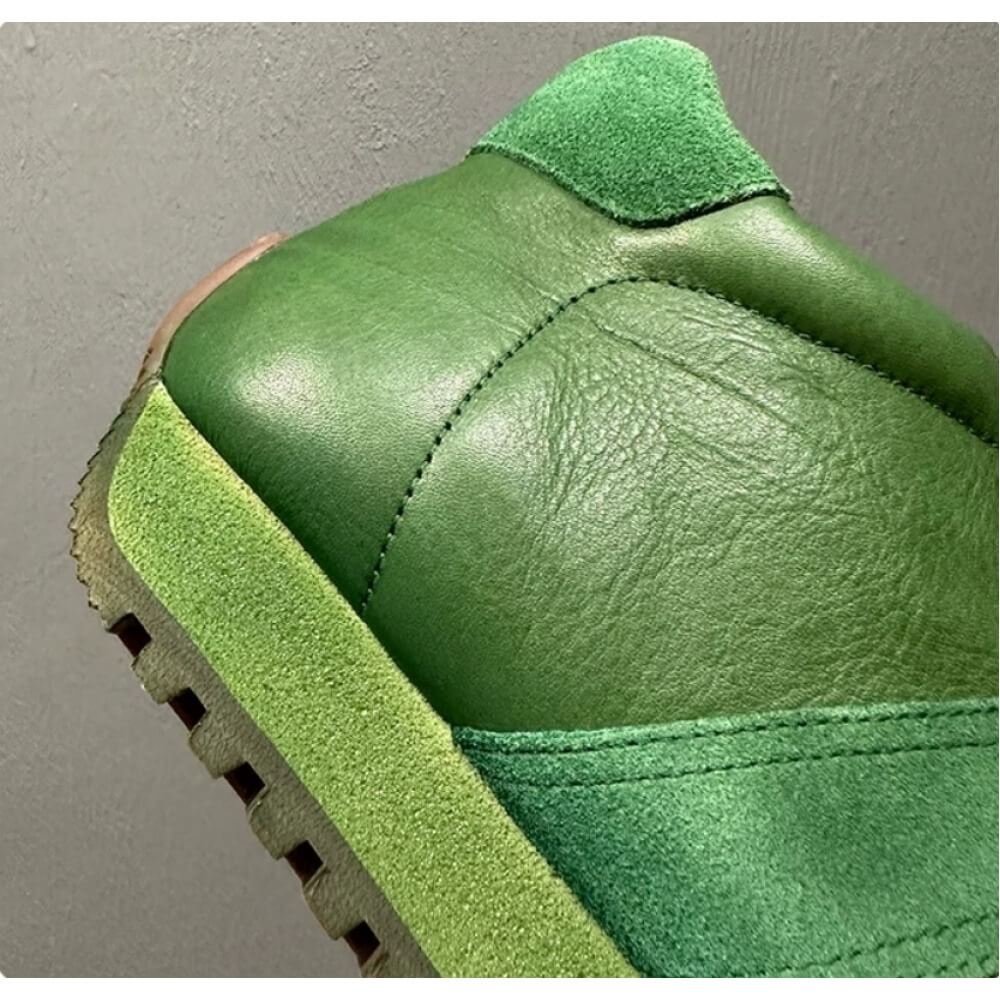 Retro Green Leather & Suede Hi - Men'S Shoes Green And White 评论和价格