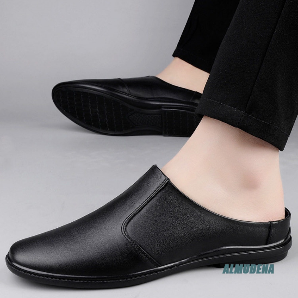 Minimalist Men Business Half S - Men'S Shoes Black And White 评论和价格