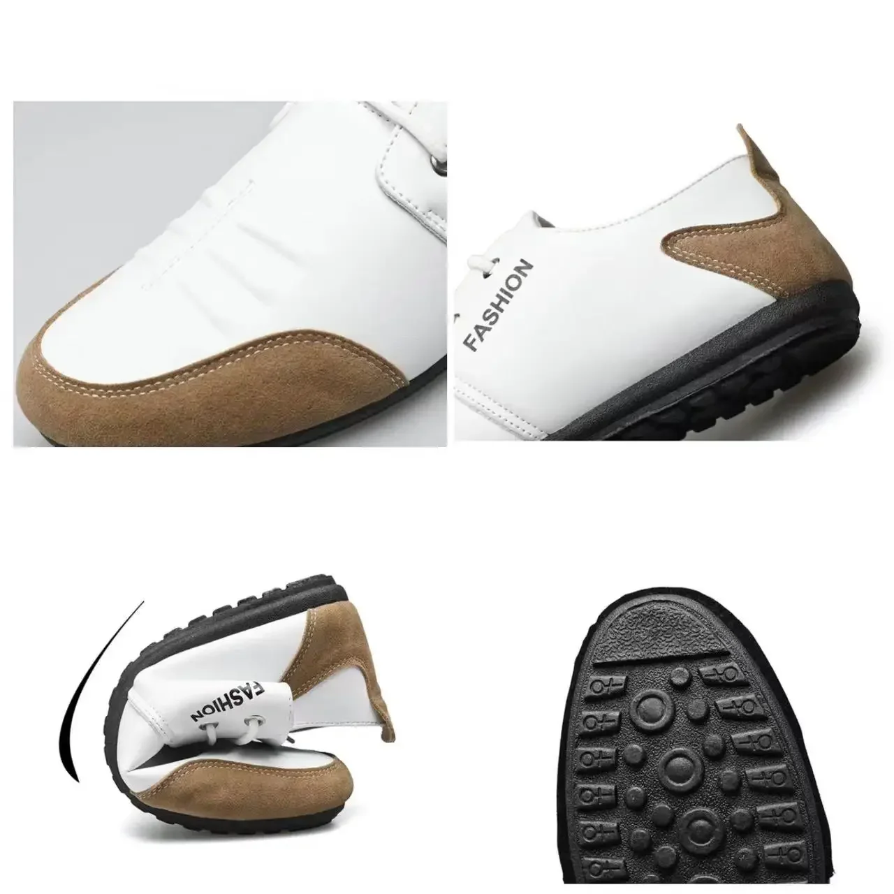 Flat Men Shoes Leisure Leather - Men'S Shoes Green And White 评论和价格