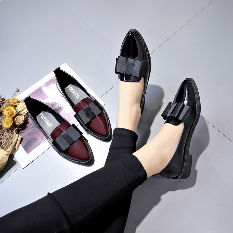 Black/ Wine Red Patent Leather - Dress Shoe Pointed 评论和价格
