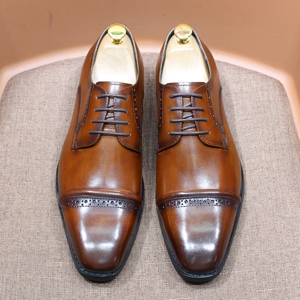 Sturdy Cap-Toe Oxfords Genuine - Men'S Shoes Smart 评论和价格