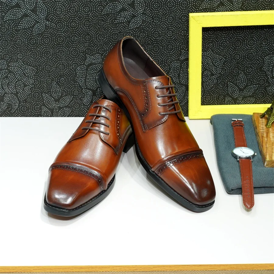 Sturdy Cap-Toe Oxfords Genuine - Men'S Shoes Smart 评论和价格