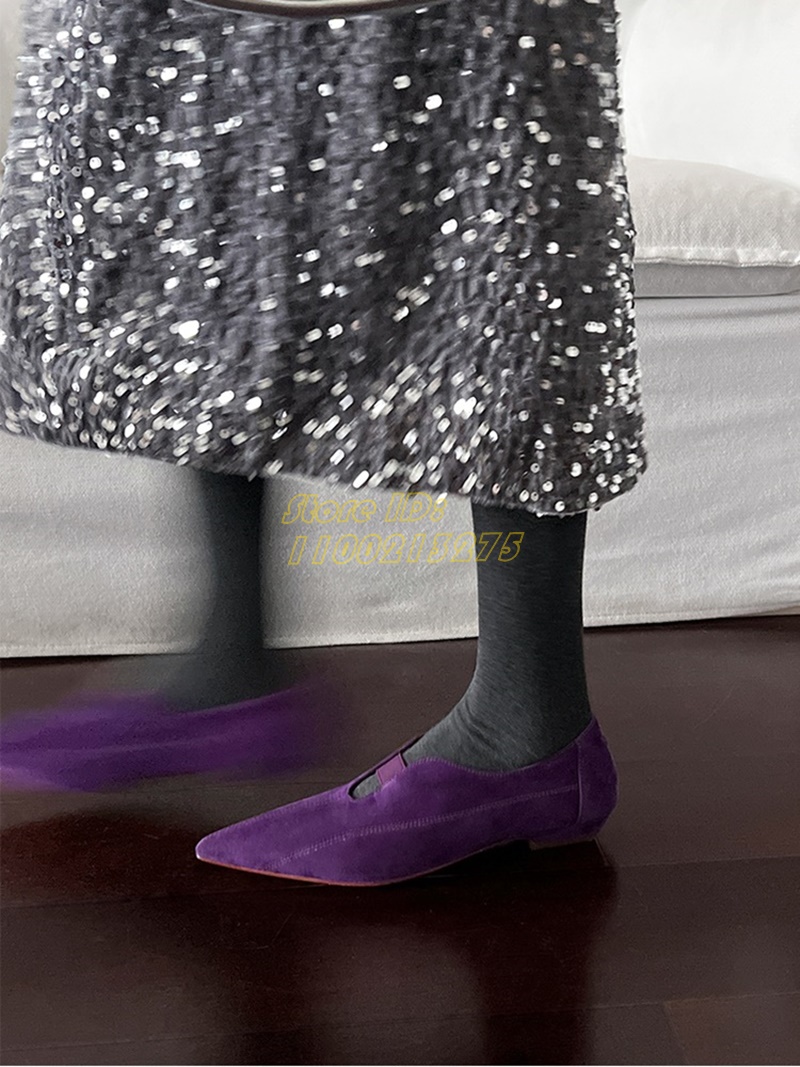 Purple Suede Pointy Toe Pumps  - Dress Shoe Pointed 评论和价格