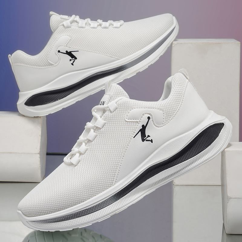 Men Running Sneakers Light Cus - Men'S Shoes Black And White 评论和价格