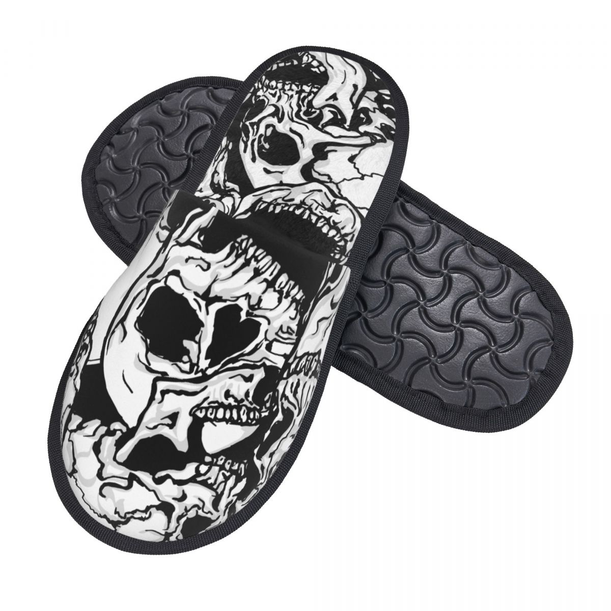 Indoor Black And White Skulls  - Men'S Shoes Black And White 评论和价格
