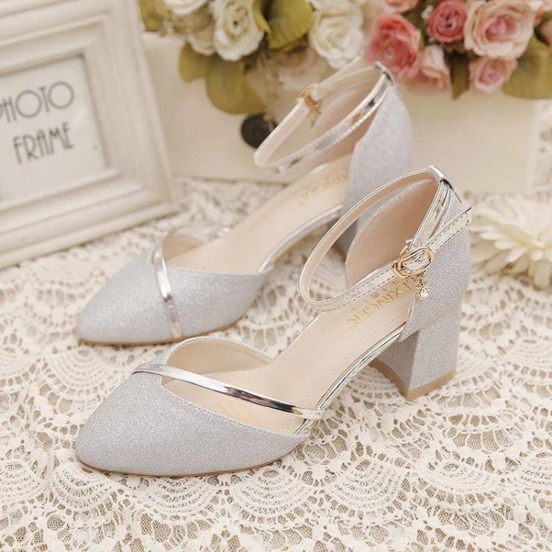 Women's Glitter Chunky Block H - Dress Shoe Pointed 评论和价格
