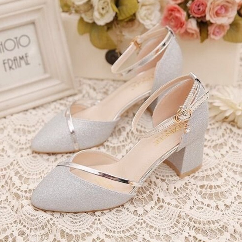 Women's Glitter Chunky Block H - Dress Shoe Pointed 评论和价格