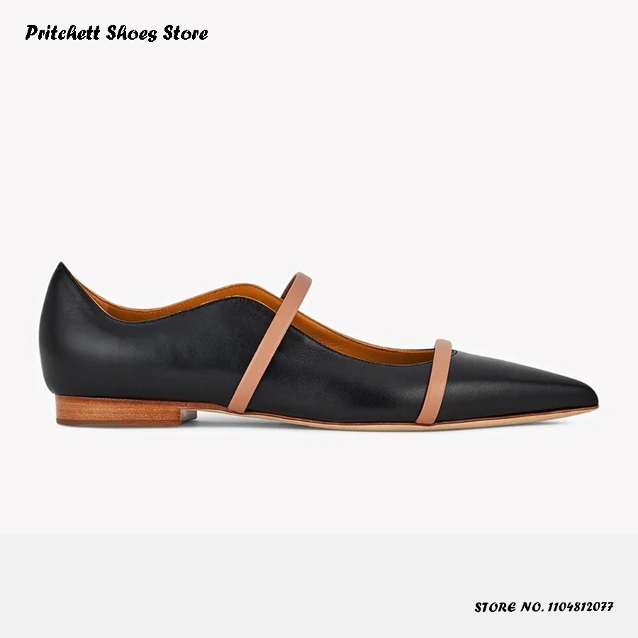 Women's Dual-straps Leather Ba - Men'S Shoes With Toes 评论和价格