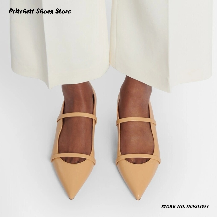 Women's Dual-straps Leather Ba - Men'S Shoes With Toes 评论和价格