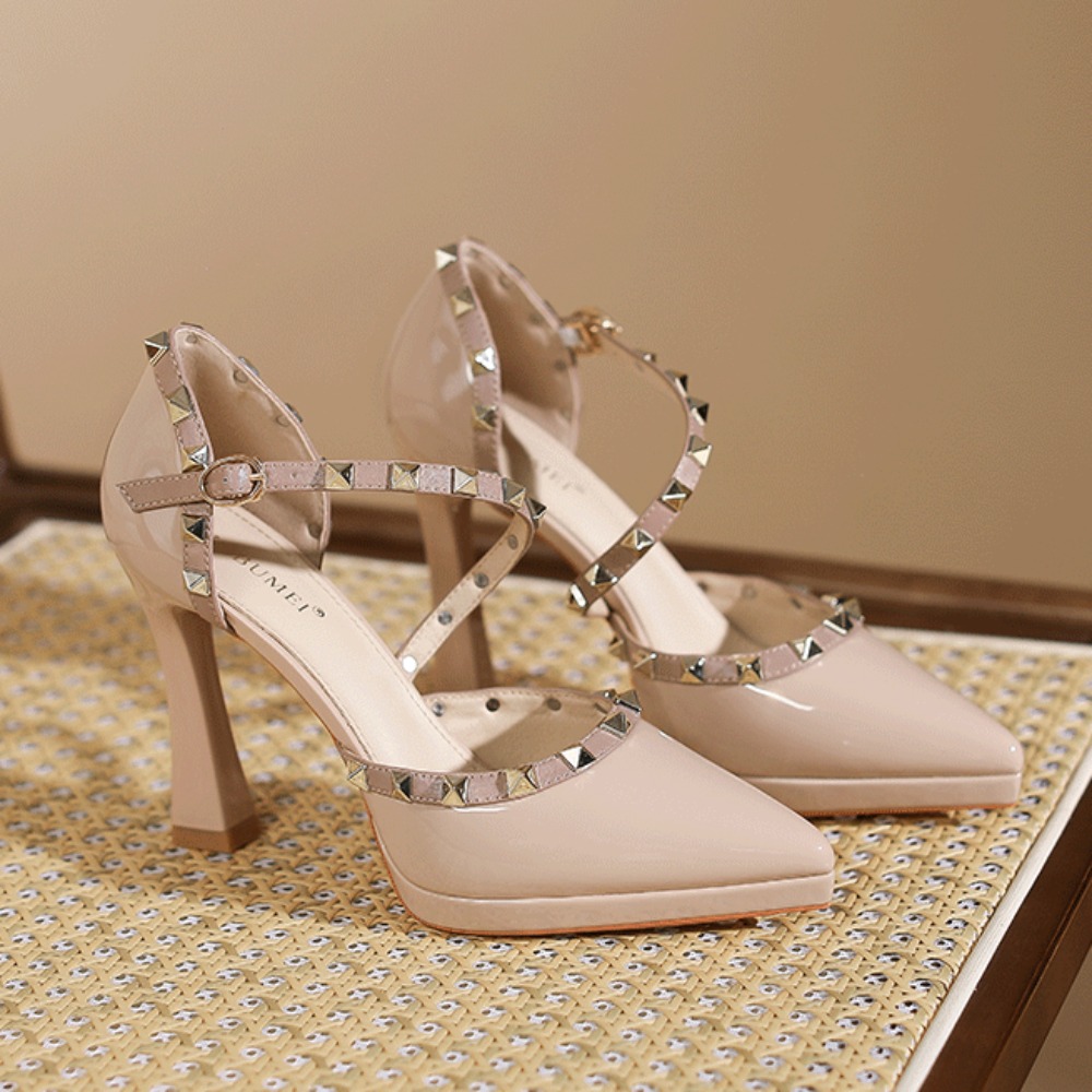 Rivet Heeled Sandals Women's 2 - Dress Shoe Pointed 评论和价格