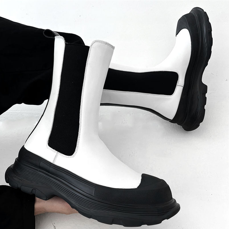 mens fashion punk stage high c - Men'S Shoes Black And White 评论和价格