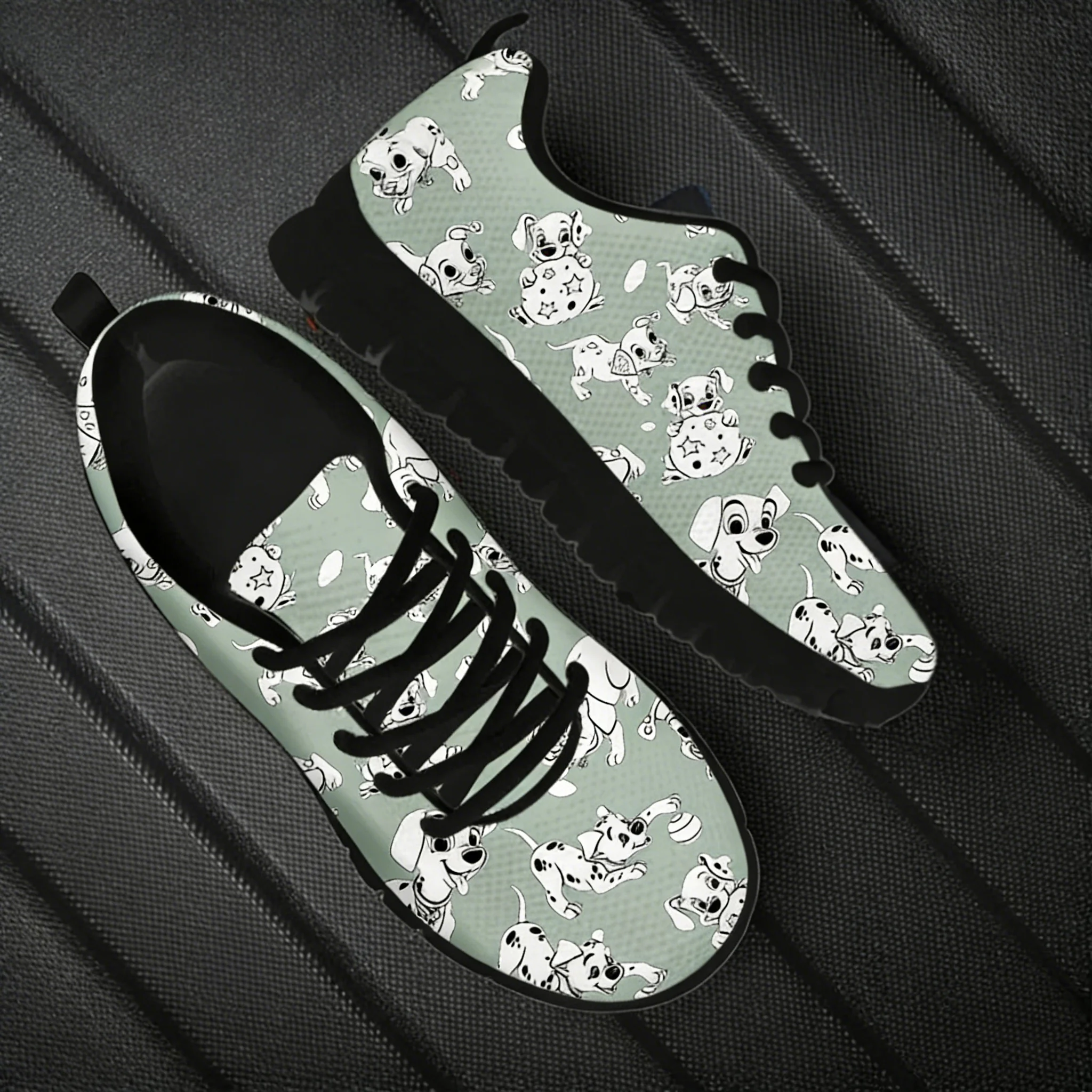 Dalmatian Dog Cute Pattern Wom - Men'S Shoes Black And White 评论和价格