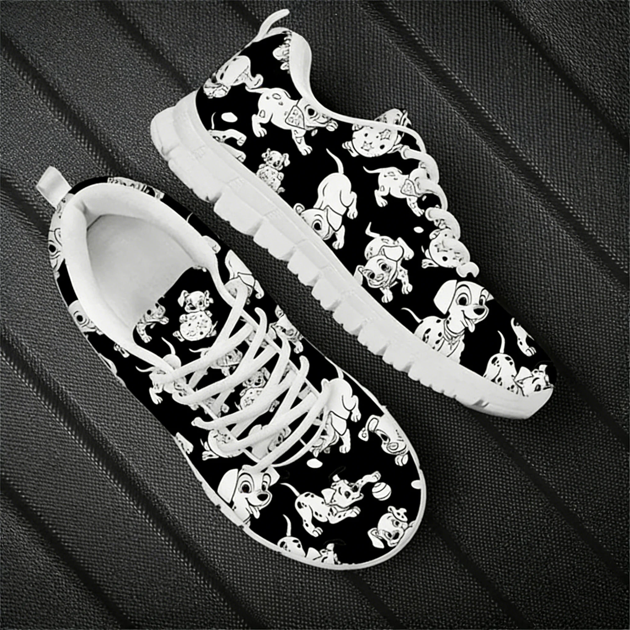 Dalmatian Dog Cute Pattern Wom - Men'S Shoes Black And White 评论和价格