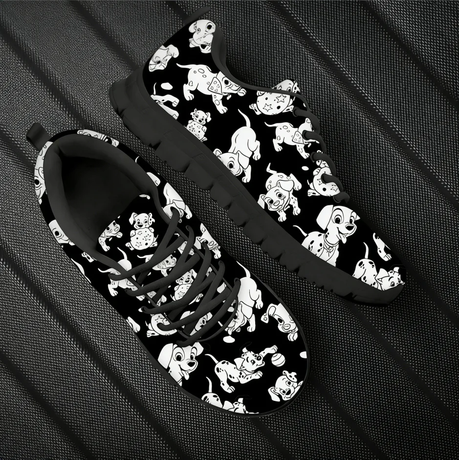 Dalmatian Dog Cute Pattern Wom - Men'S Shoes Black And White 评论和价格