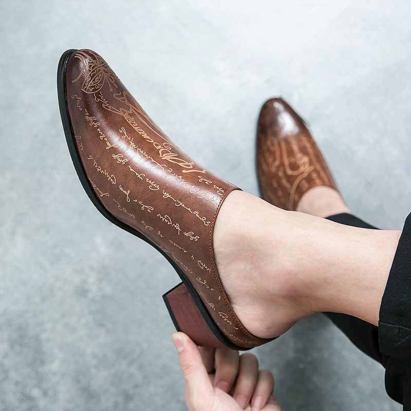 Men Brown Leather Mules Slippe - Men'S Shoes With Toes 评论和价格