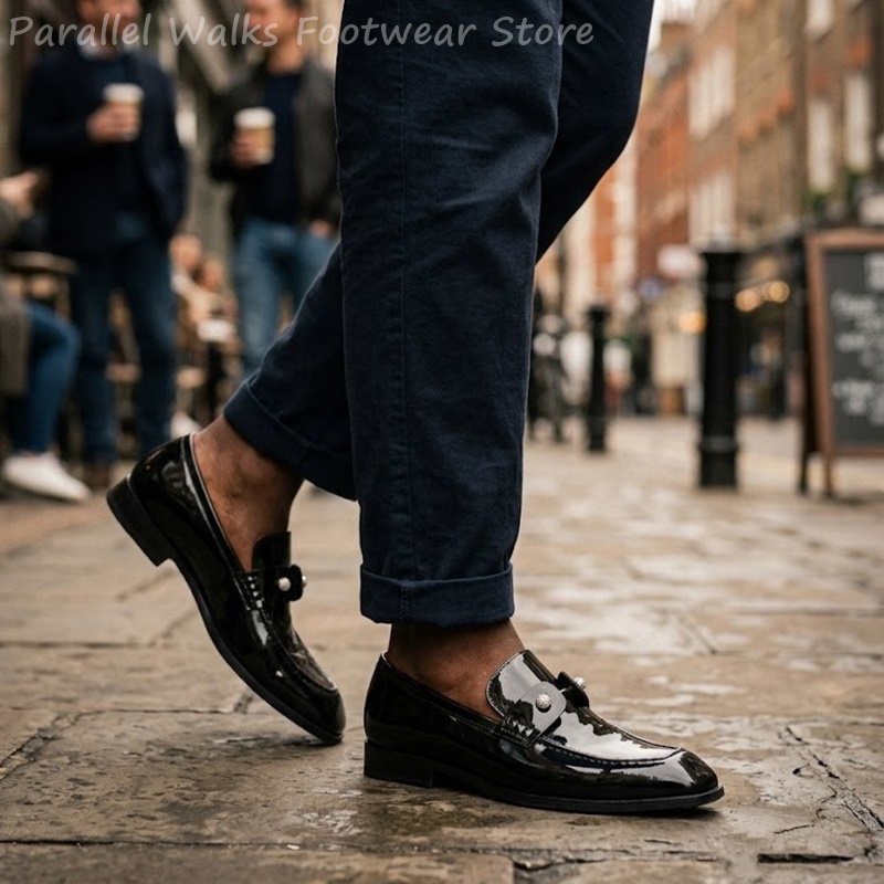 Men Black Patent Faux Suede Rh - Men'S Shoes Smart 评论和价格