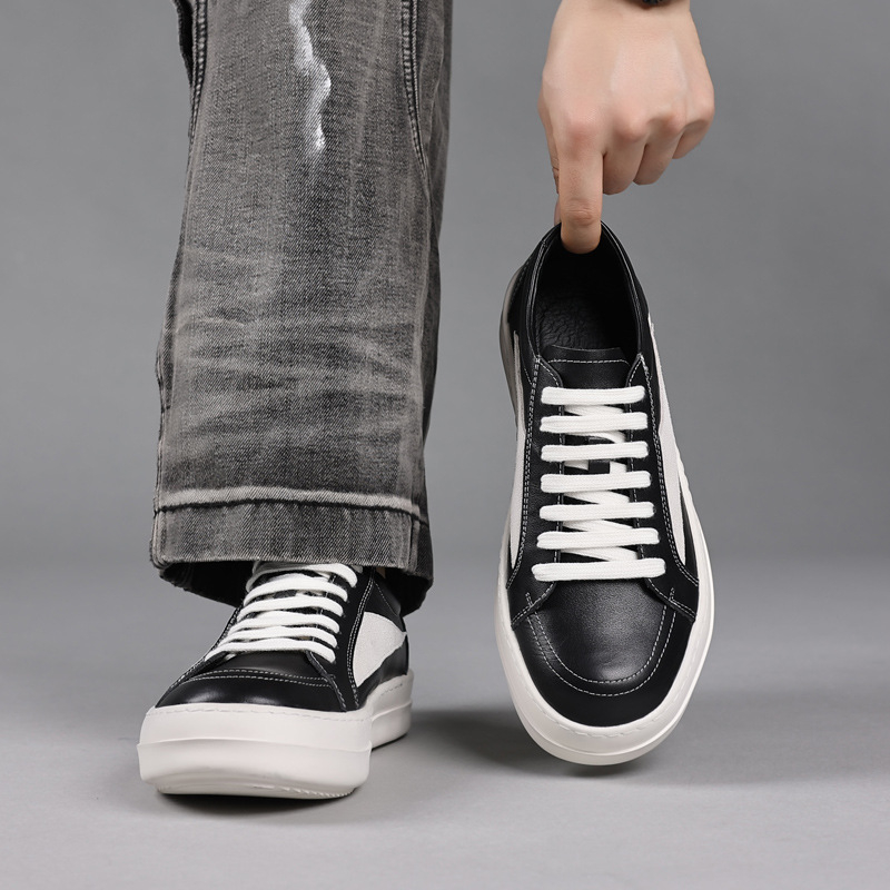 Mens Black Genuine Leather Pla - Men'S Shoes Black And White 评论和价格