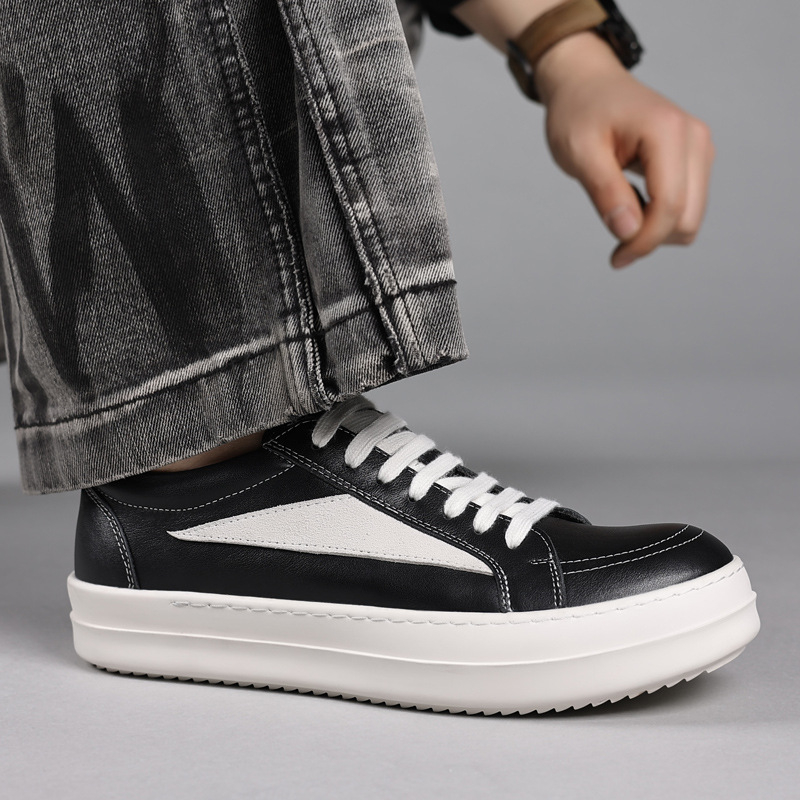 Mens Black Genuine Leather Pla - Men'S Shoes Black And White 评论和价格