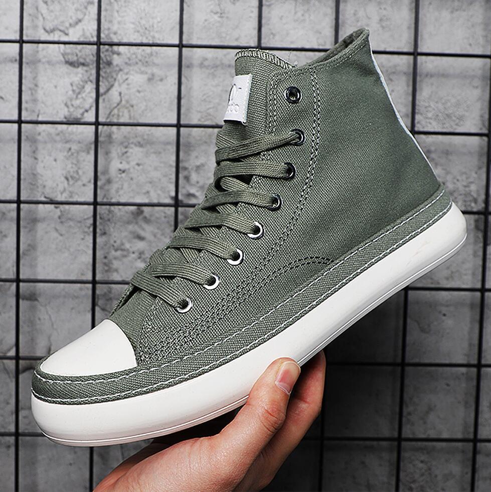 Men's High Top Canvas Shoes Ca - Men'S Shoes Black And White 评论和价格
