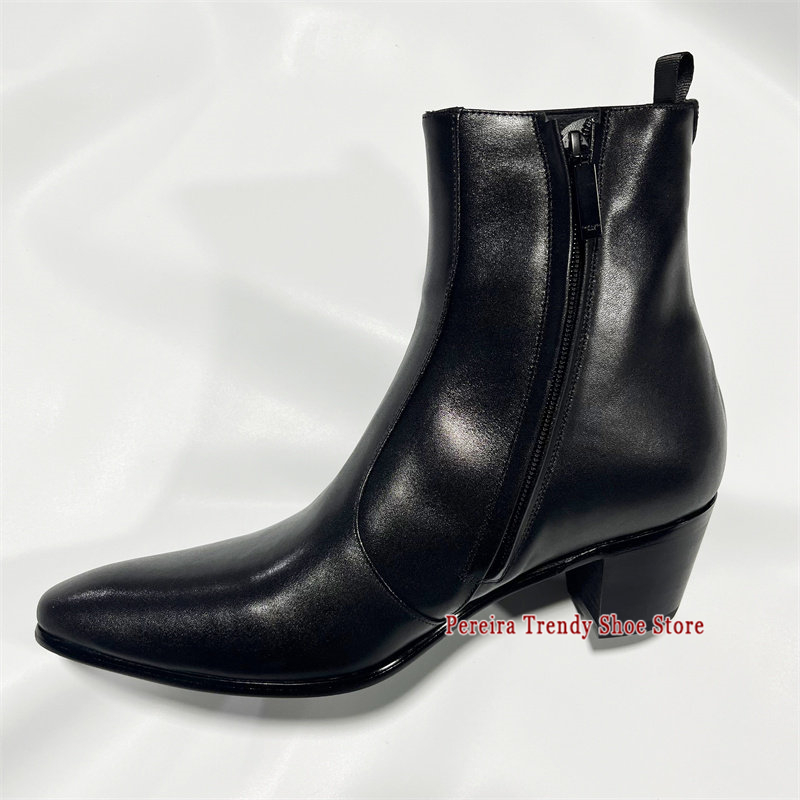 British Style Cowhide 6CM Thic - Men'S Shoes Black And White 评论和价格