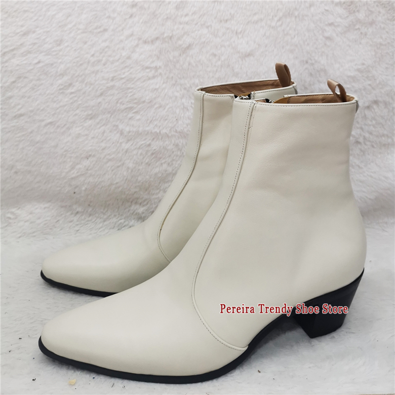 British Style Cowhide 6CM Thic - Men'S Shoes Black And White 评论和价格