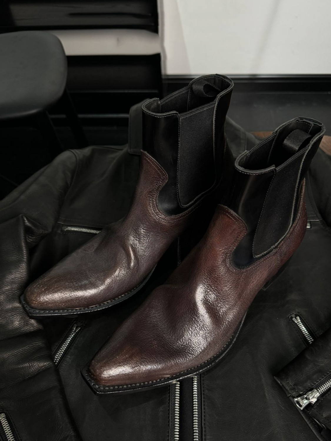 Men's Black Leather Chelsea Bo - Men'S Shoes Smart 评论和价格